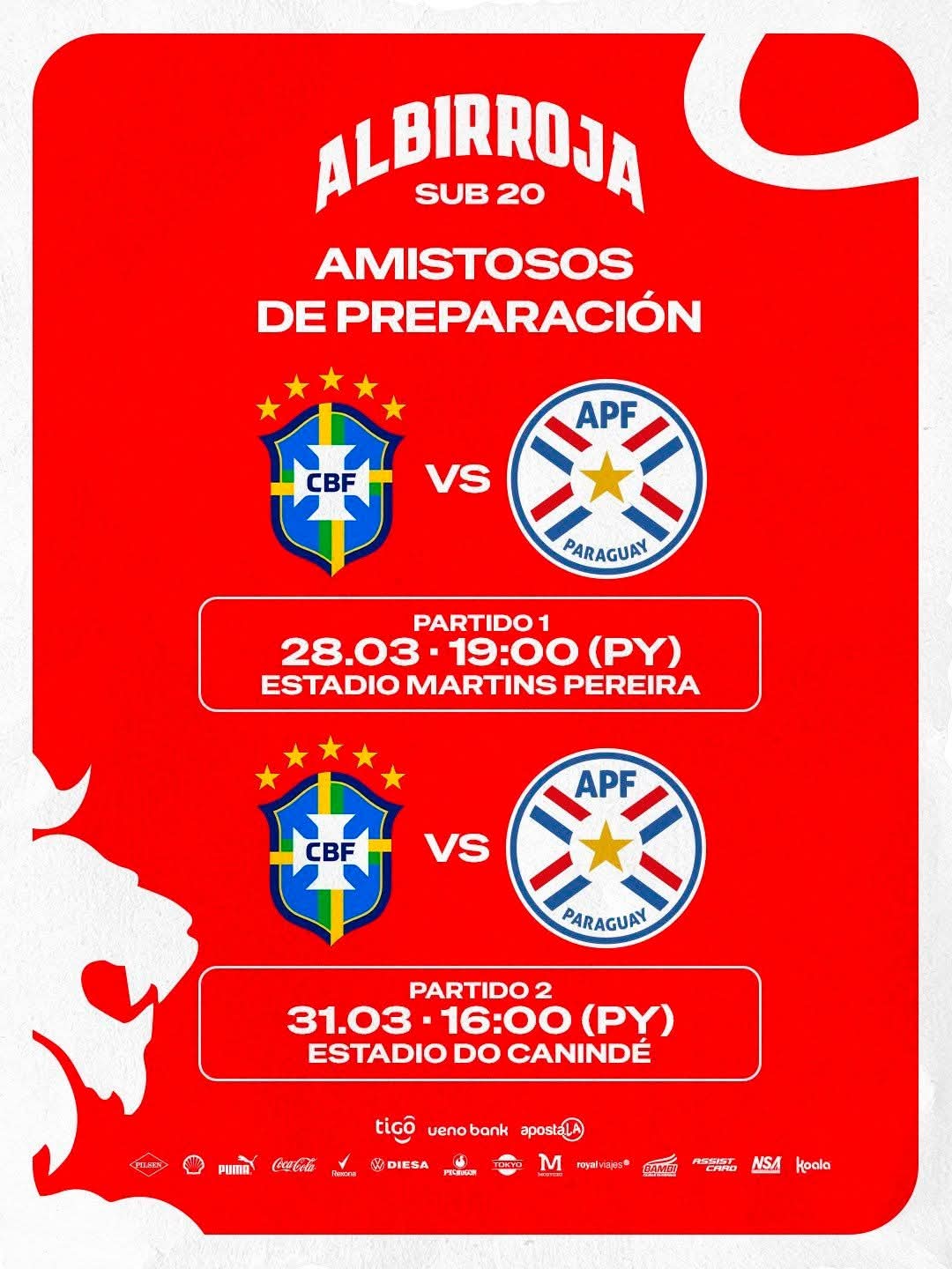 Amistoso en agenda Albirroja Sub 20