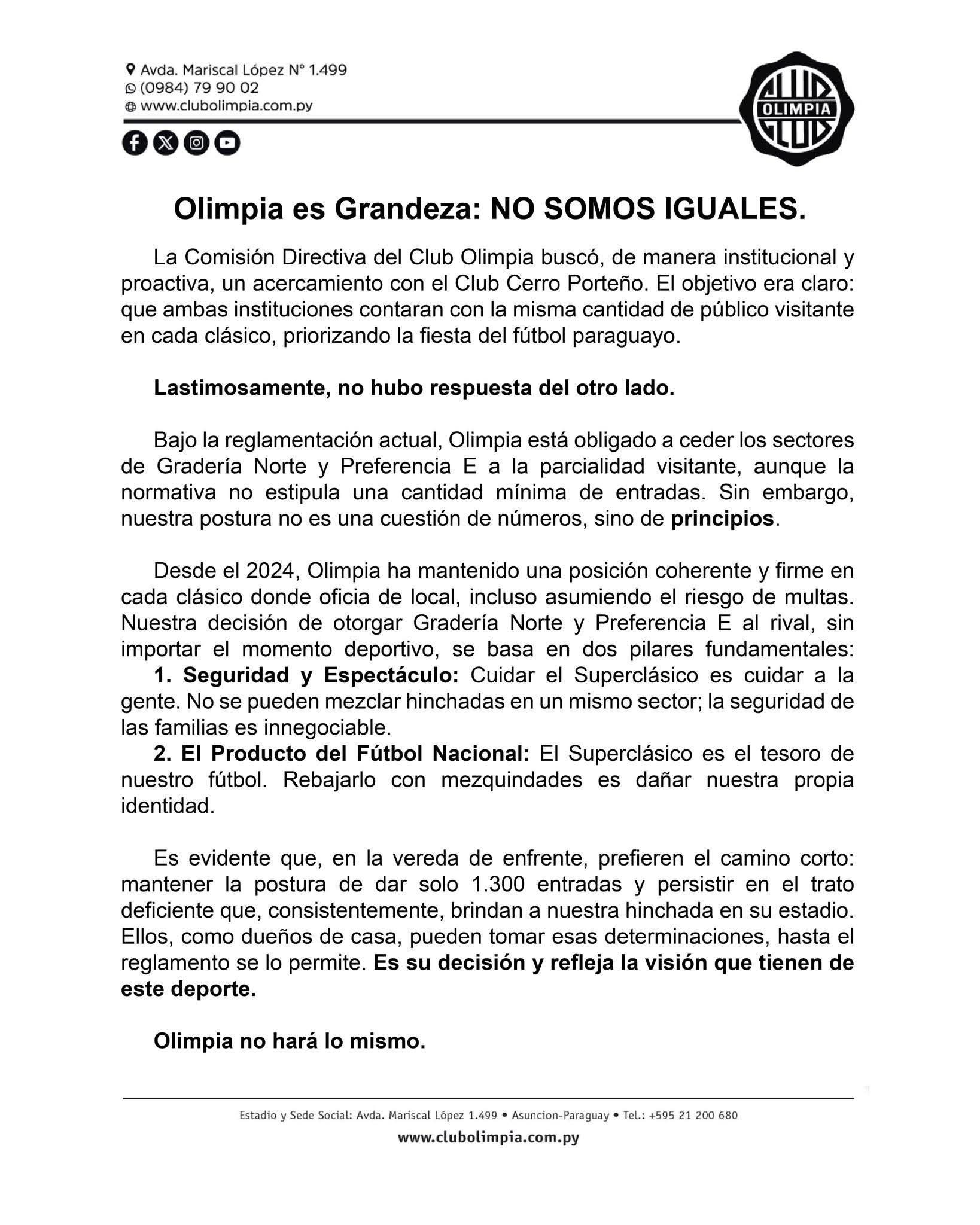 鈿笍鈿笍 OLIMPIA ES GRANDEZA: NO SOMOS IGUALES 鈿笍鈿笍