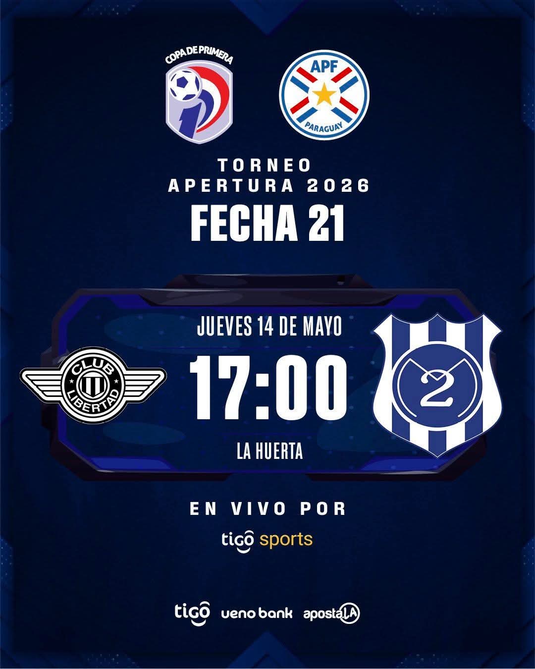 Torneo de Apertura 2026 Se inicia en La Huerta  Libertad vs. Sportivo 2 de Mayo