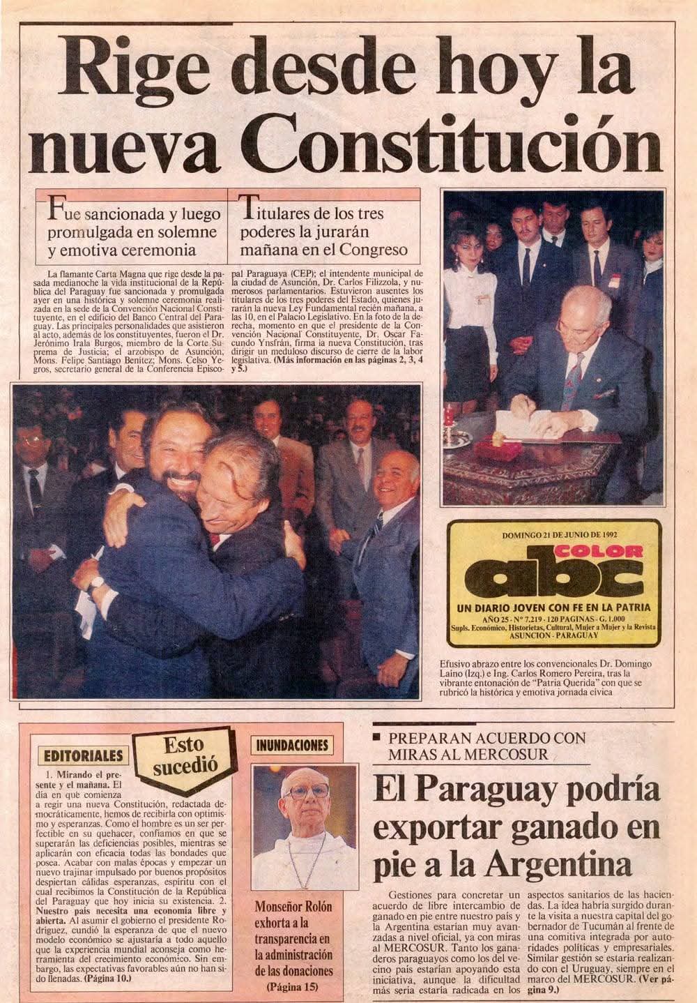 La Constitución Nacional de 1992 Pilar de la Democracia 