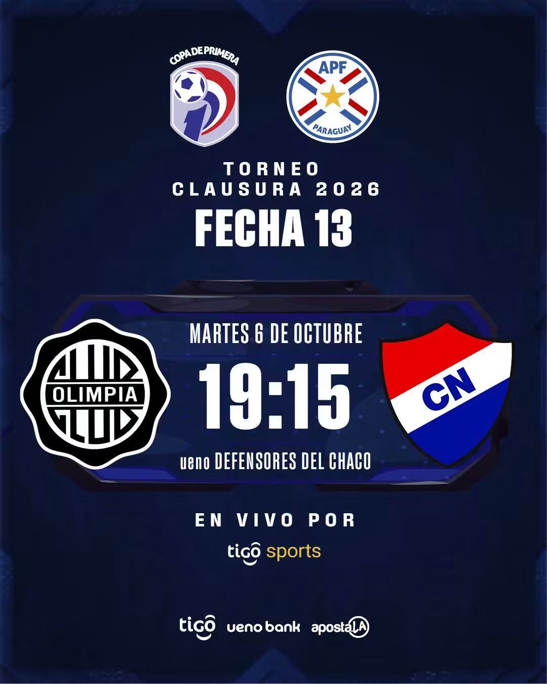 Olimpia vs. Nacional, a partir de las 19:15