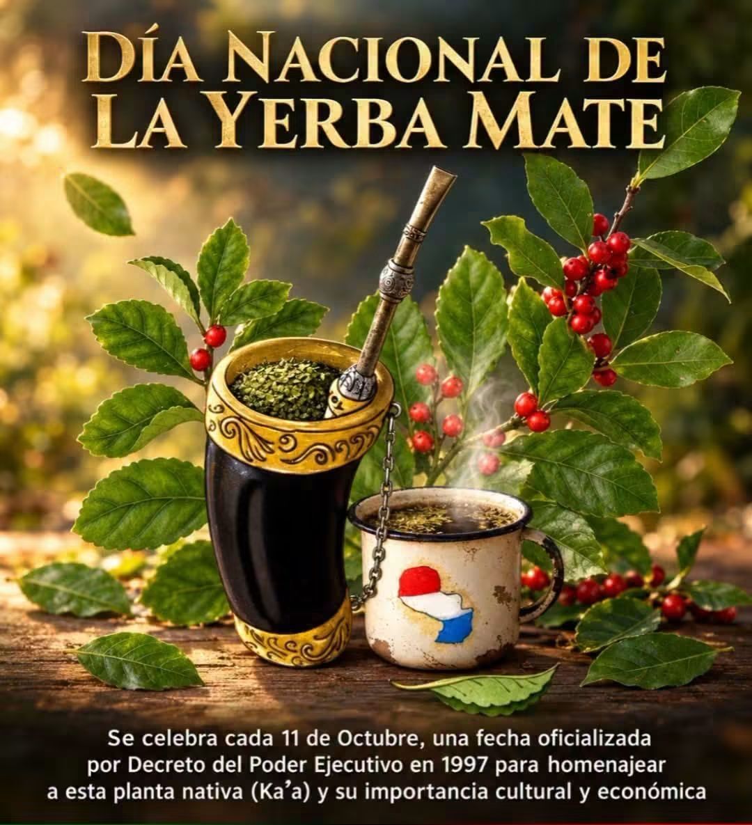 🌿 ¡Hoy celebramos el Día Nacional de la Yerba Mate en Paraguay! 🇵🇾🧉